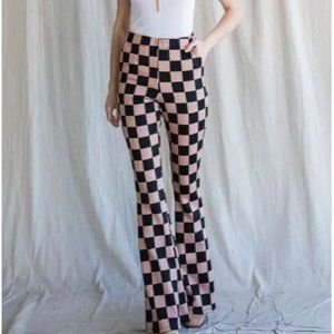 NWOT Jade by Jane Mocha Black Pull on Checkered Pants Size 1X-3X Pockets